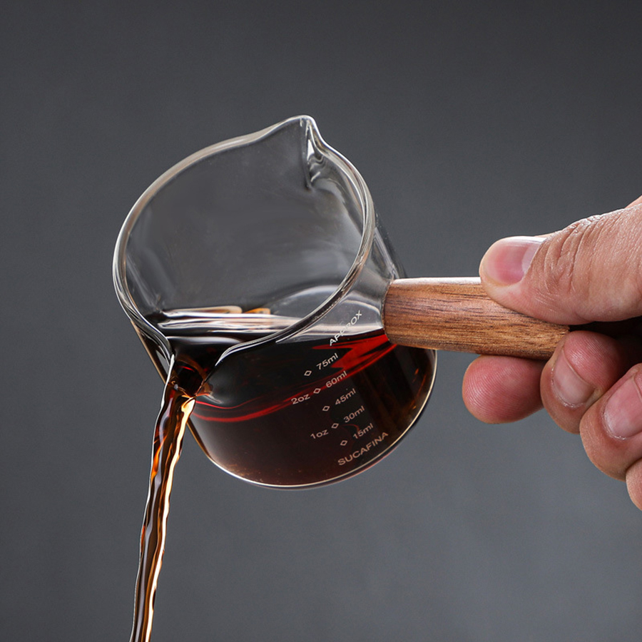 50-250ml Wood Handle Glass Esp - Espresso Shot Glass review and price
