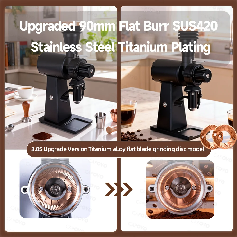 CAFOVO G290F Straight Drop Cof - Coffee Grinder Burr Flat review and price